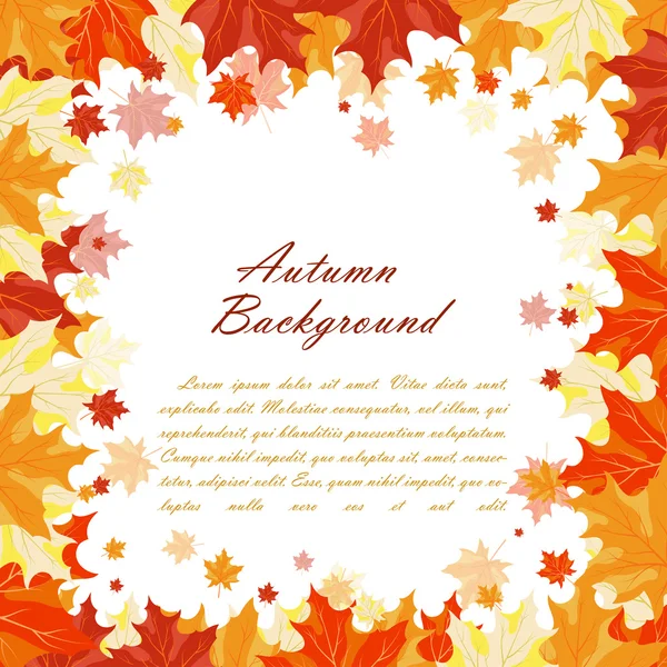 Cadre d'automne avec feuilles d'érable — Image vectorielle