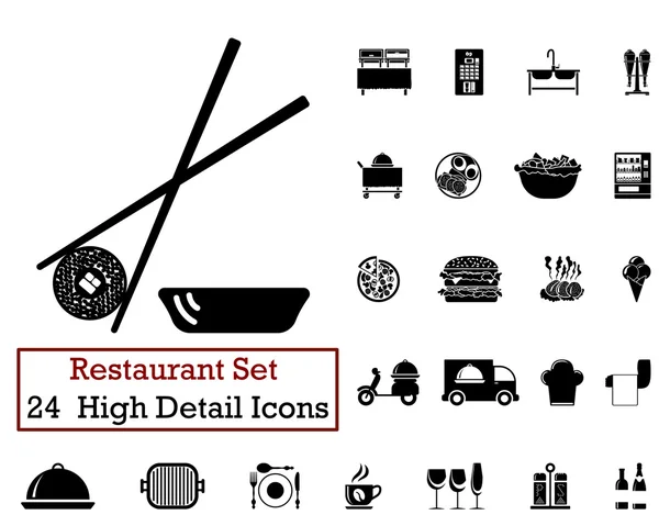 24 iconos de restaurante — Vector de stock