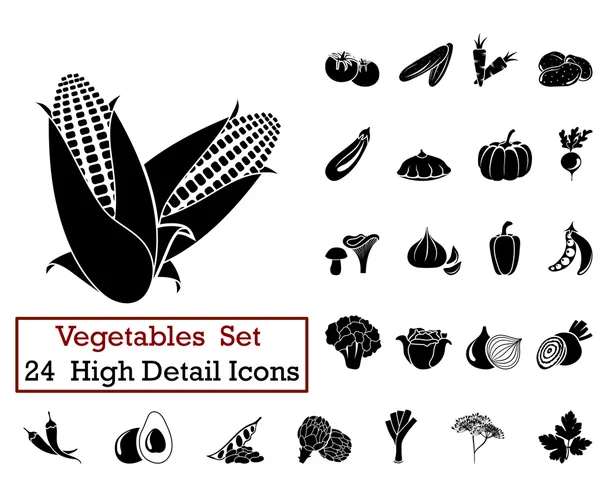 24 Vegetables Icons — Stock Illustration 24 Vegetables Icons Stock Illustration