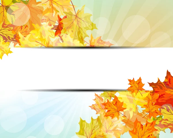 Cadre d'automne avec feuilles d'érable tombantes — Image vectorielle