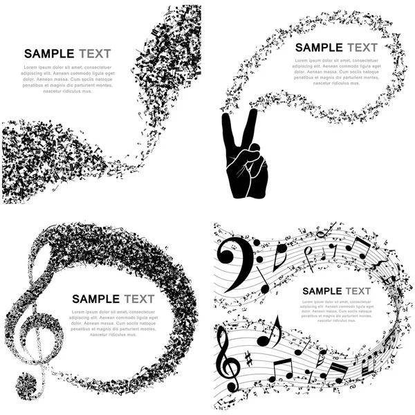 Conjunto de diseño musical — Vector de stock