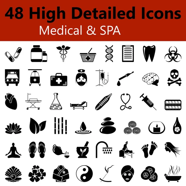 Medical and SPA Smooth Icons — Stockový vektor