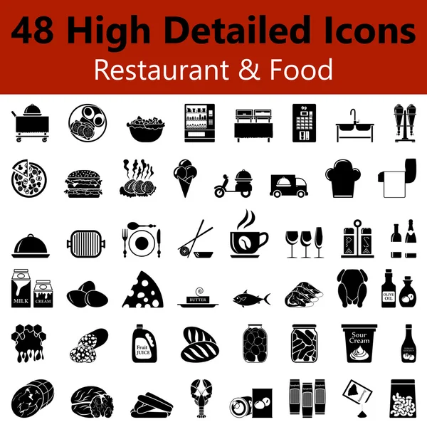 Restaurant and Food Smooth Icons — Wektor stockowy