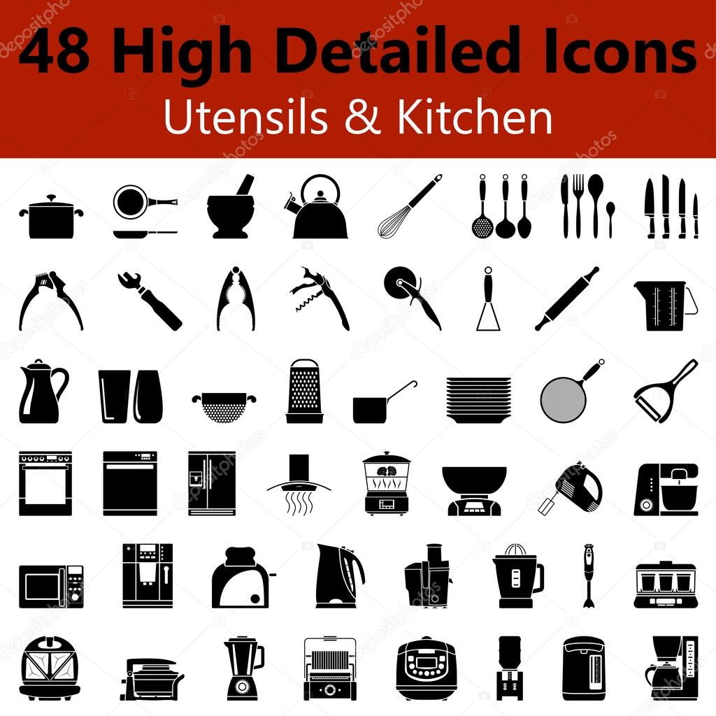 Utensils and Kitchen Smooth Icons