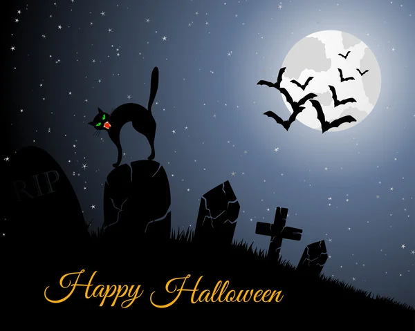 Cartão de saudação Halloween — Vetor de Stock