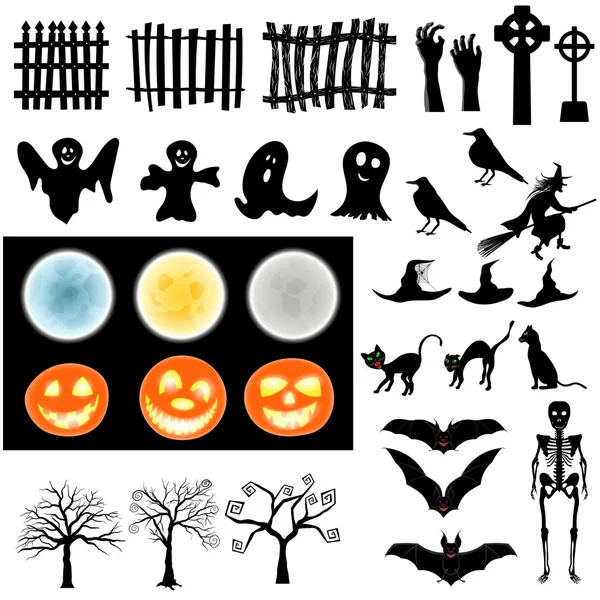 Set di elementi di Halloween — Vettoriale Stock