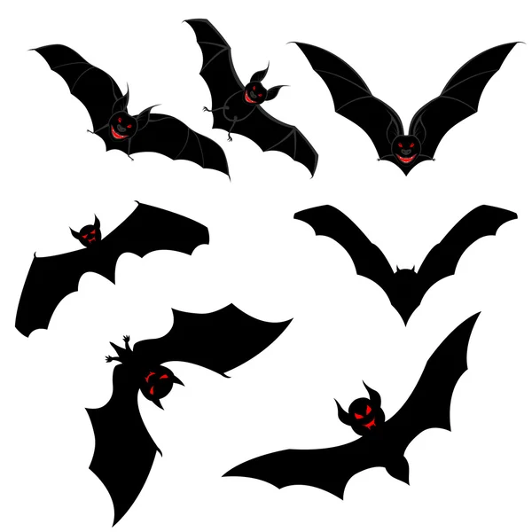 集合与飞行的蝙蝠 — 图库矢量图片