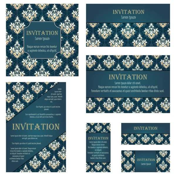 Jeu de cartes d'invitation — Image vectorielle