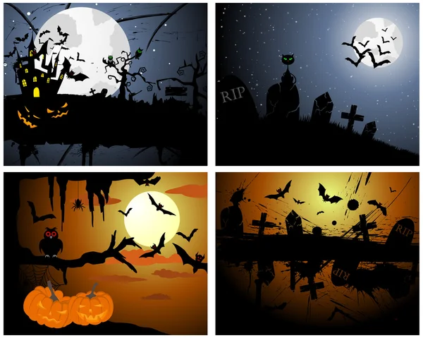 Cartes de voeux Halloween — Image vectorielle