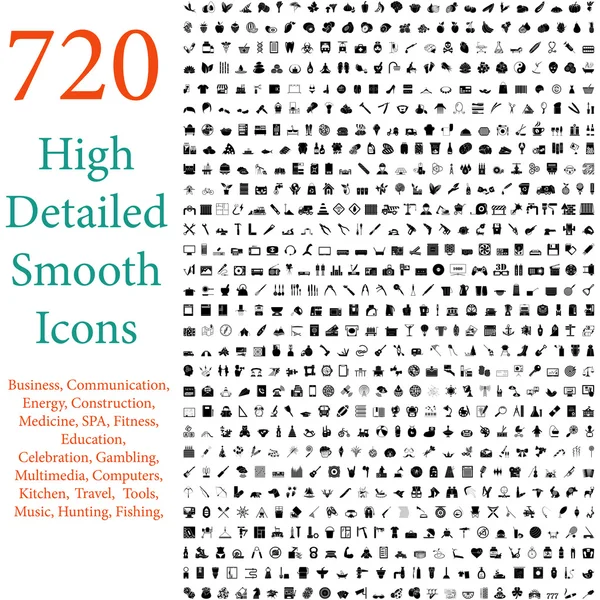 Set of High Detailed Smooth Icons — Stock Vector