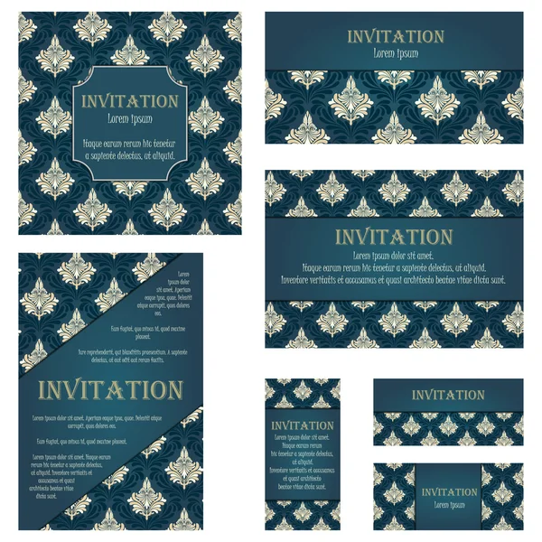 Jeu de cartes d'invitation — Image vectorielle