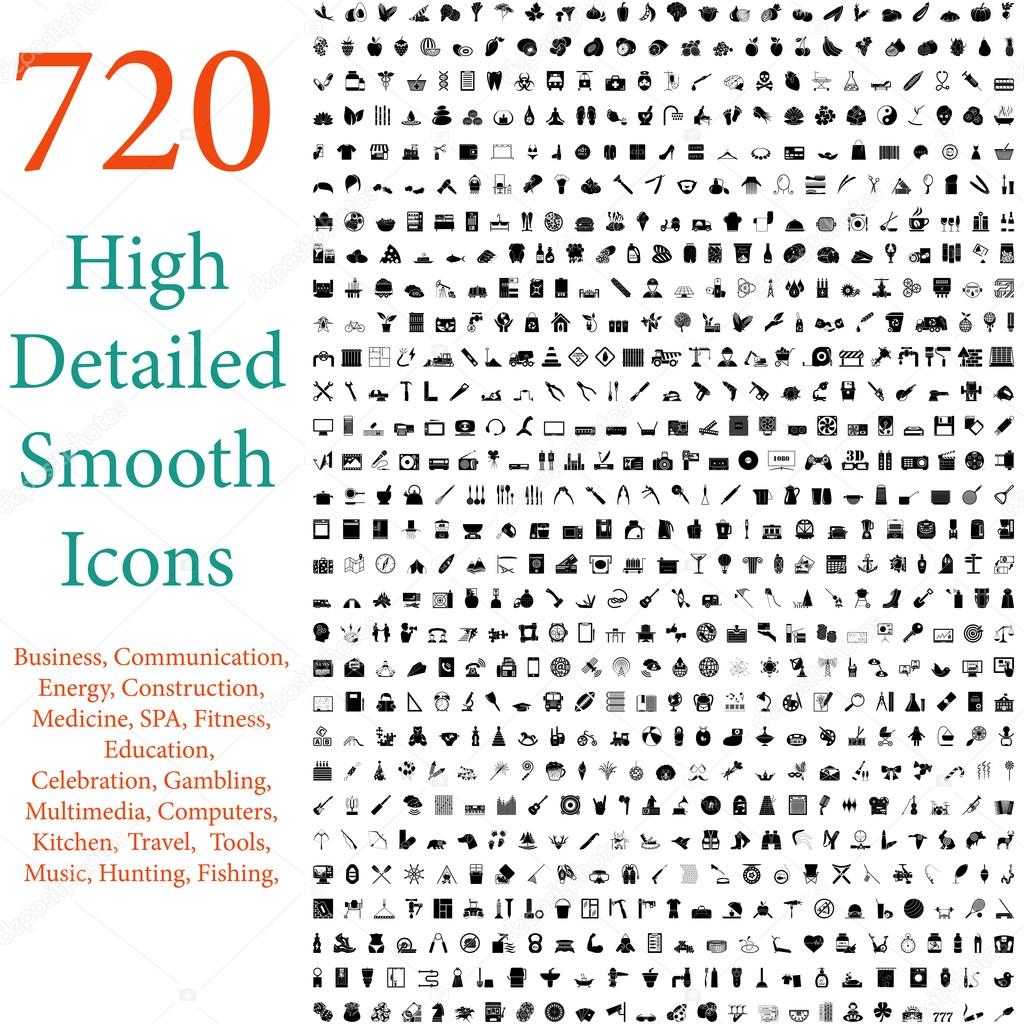 Set of High Detailed Smooth Icons