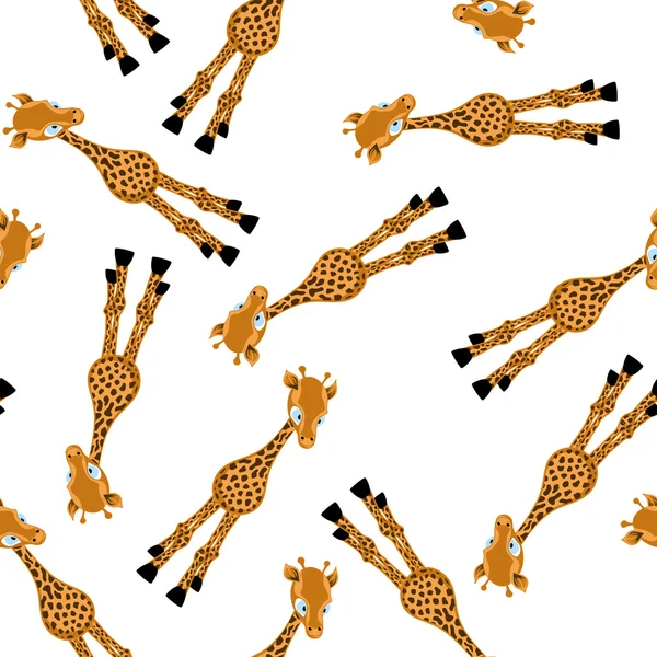 Modèle sans couture de girafes de bande dessinée — Image vectorielle