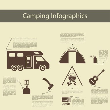Kamp infographics simgeleri ile