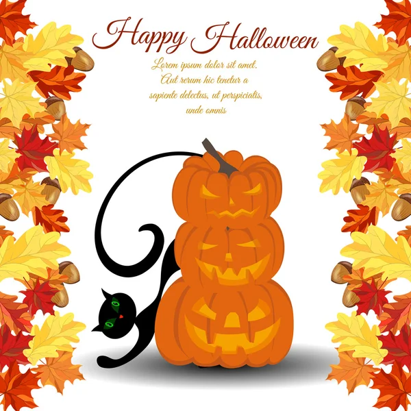 Halloween wenskaart met — Stockvector