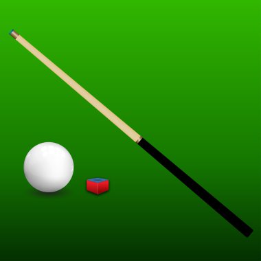 Bilardo işaret, top ve tebeşir