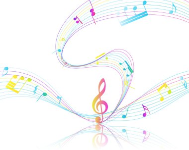 Multicolor Musical Design With Notes