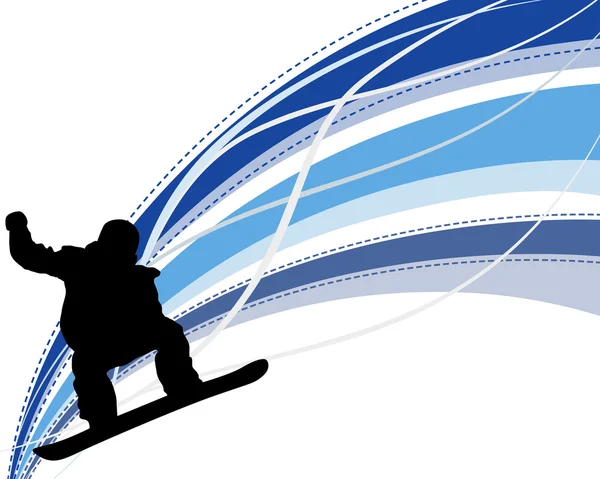 Silhouette de snowboarder sautante — Image vectorielle