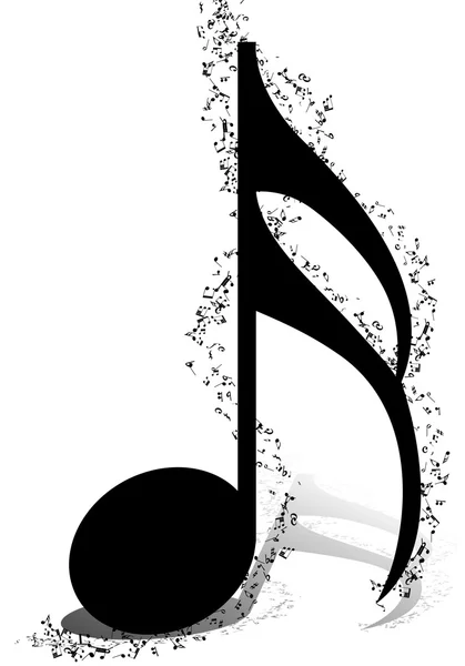 Notes musicales en noir et blanc — Image vectorielle