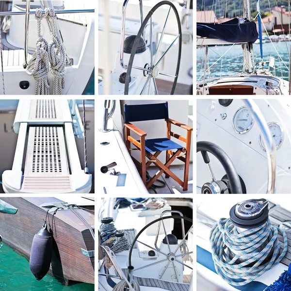 Yacht collage. Sailboat.Yachting concept — Stock Photo, Image