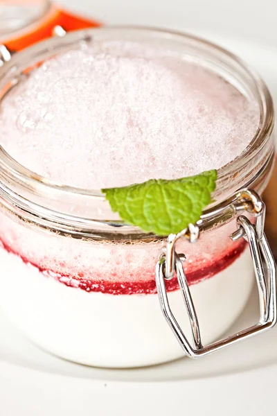 Vanille en rasberry mousse — Stockfoto