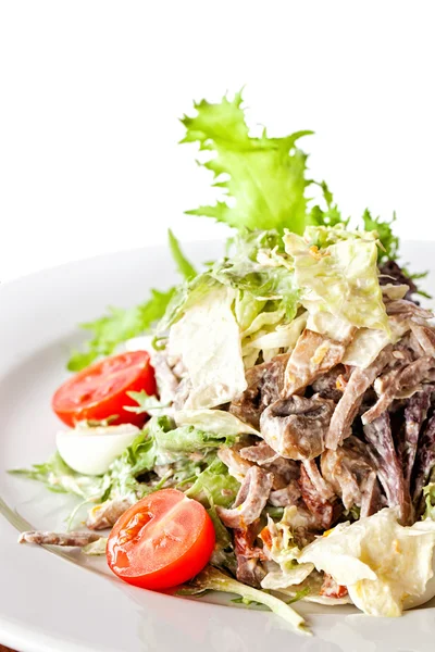 Sezar salatası. Salata domates tavuk veya sığır eti ve yumurta