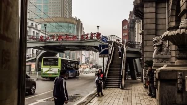 Cennych zabytkowych budynków w centrum miasta Wuhan, Chiny — Wideo stockowe