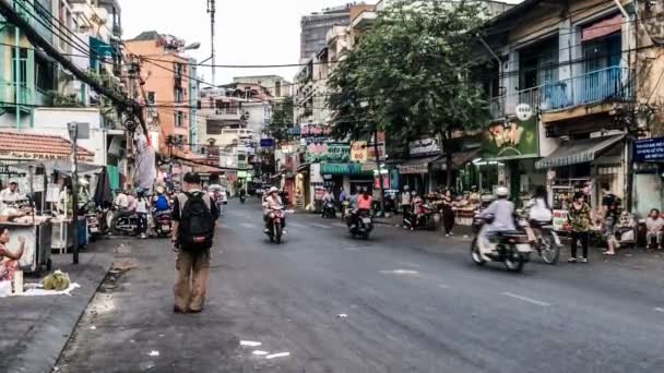 Ho chi minh city, La vista sulla strada di Ho chi minh city, Vietnam . — Video Stock