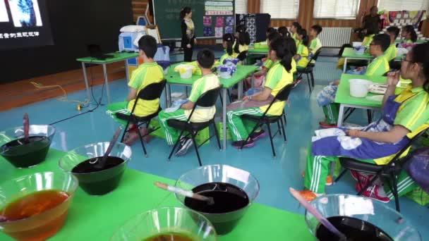 학생 들은 방과 후 작동 하는 그들의 먹 색 확인 — 비디오