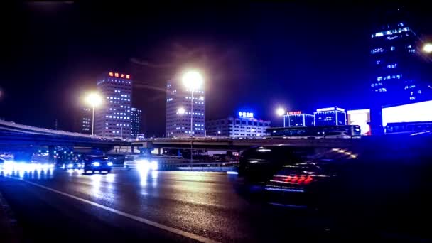 Busy second ring road traffic in Beijing — Stock Video