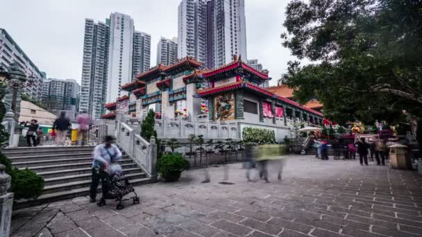 Templo de Wong Tai Sin en Hong Kong — Vídeo de stock