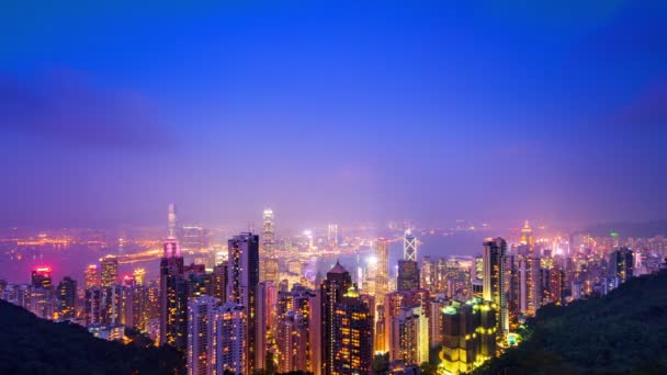 A vista panorâmica de Victoria Harbour — Vídeo de Stock