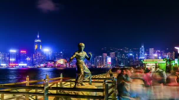 Statua di Avenue of Stars a Hong Kong — Video Stock