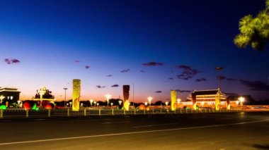 Pekin, Çin için gece Tiananmen meydanında kutlama Ulusal günü