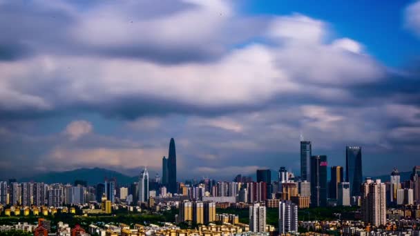 Panorama van de stad Shenzhen, Guangdong Province, China — Stockvideo