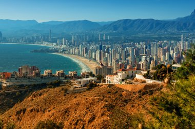 Benidorm şehir manzarası. İspanya