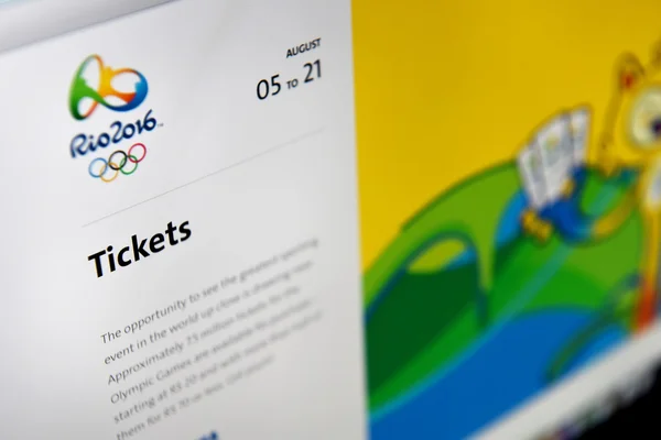 Situs web resmi Olimpiade Rio 2016 — Stok Foto