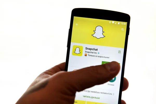 Snapchat toepassing op android — Stockfoto