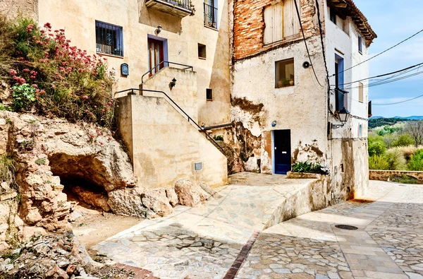 Antiguas casas del pueblo de Miravet. Provincia de Tarragona. España —  Fotos de Stock