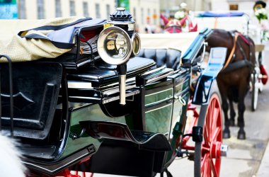 Part of a horse-drawn carriage. Vienna, Austria clipart