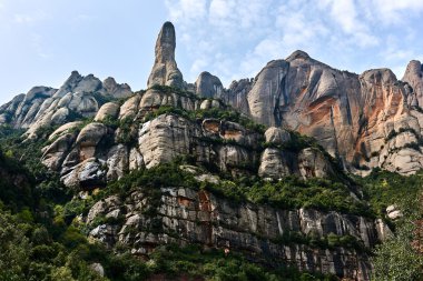 Muhteşem Montserrat dağlar. İspanya