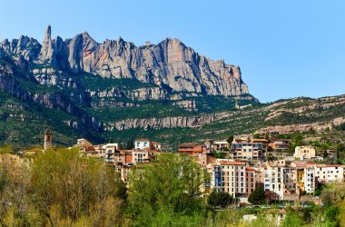 Spectacular view of Montserrat mountains clipart