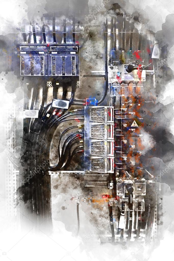 Electrical panel with fuses and contactors — Stock Photo © amoklv