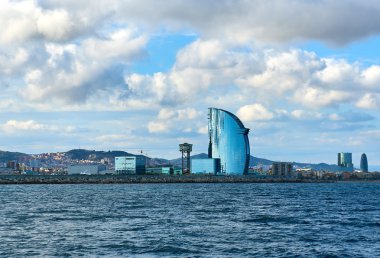 Kıyıları Barselona şehrinin. İspanya