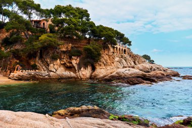 Platja D'Aro plaj. Costa Brava Katalonya, İspanya. 