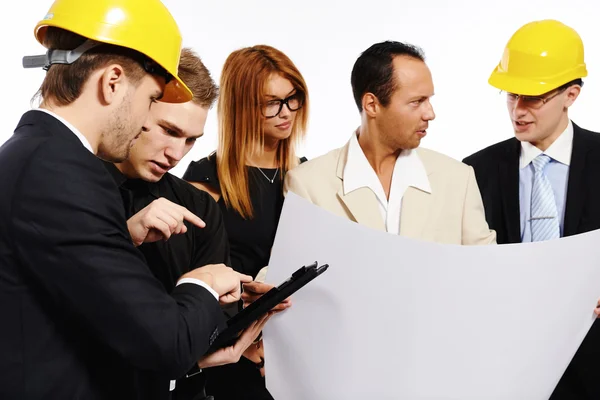 Construction team at business meeting — Stock Photo, Image