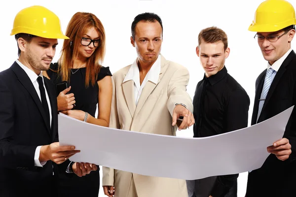 Equipe de construção em reunião de negócios — Fotografia de Stock