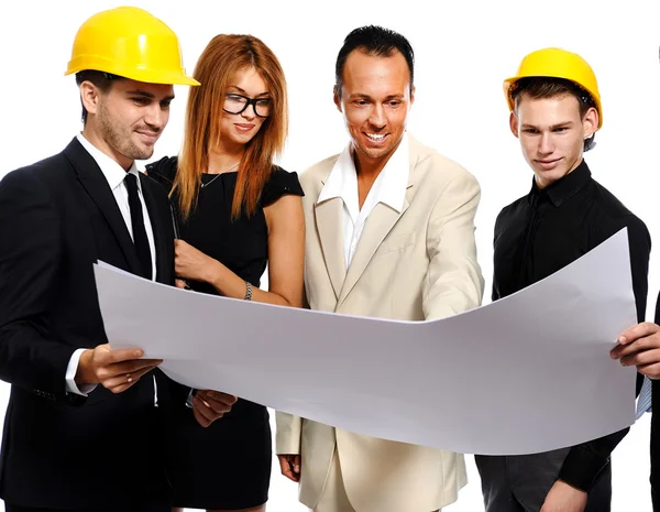 Construction team at business meeting. Studio shot — Stock Photo, Image