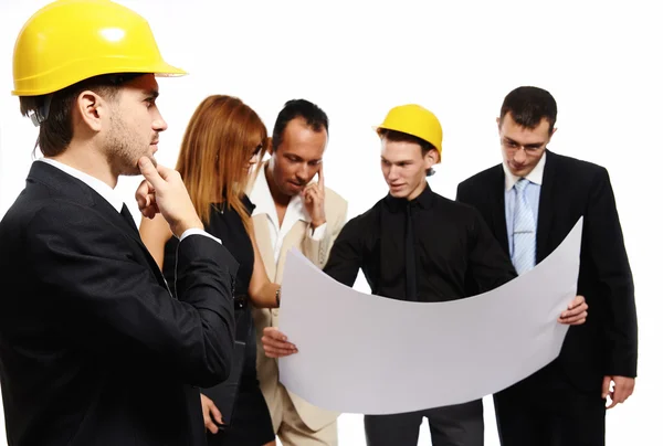 Equipe de construção em reunião de negócios — Fotografia de Stock