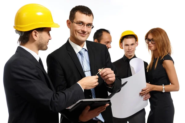 Equipe de construção em reunião de negócios — Fotografia de Stock